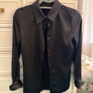 black satin Zara shirt